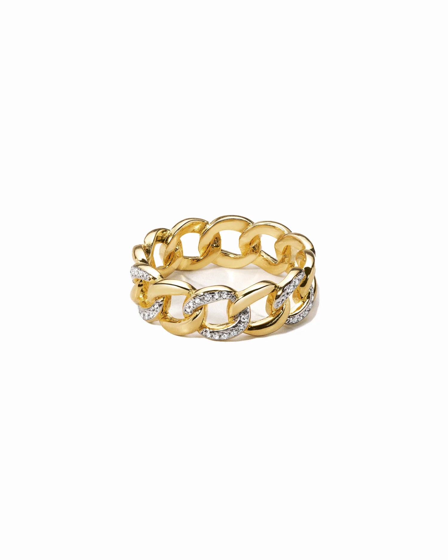 Two-Tone Pave Chain Ring